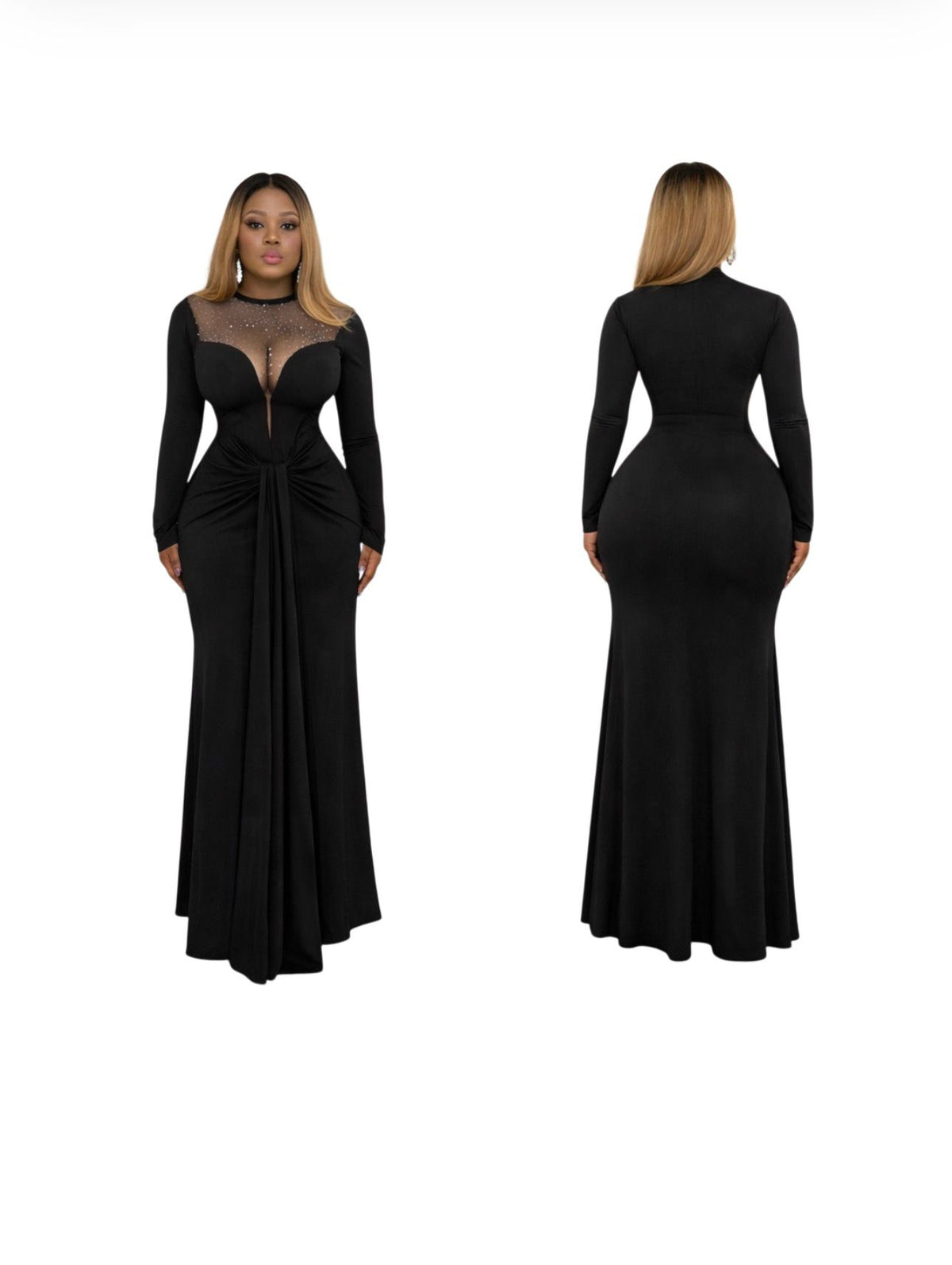 Elegant Red A-Line Maxi Dress With Polka Dot Detailing