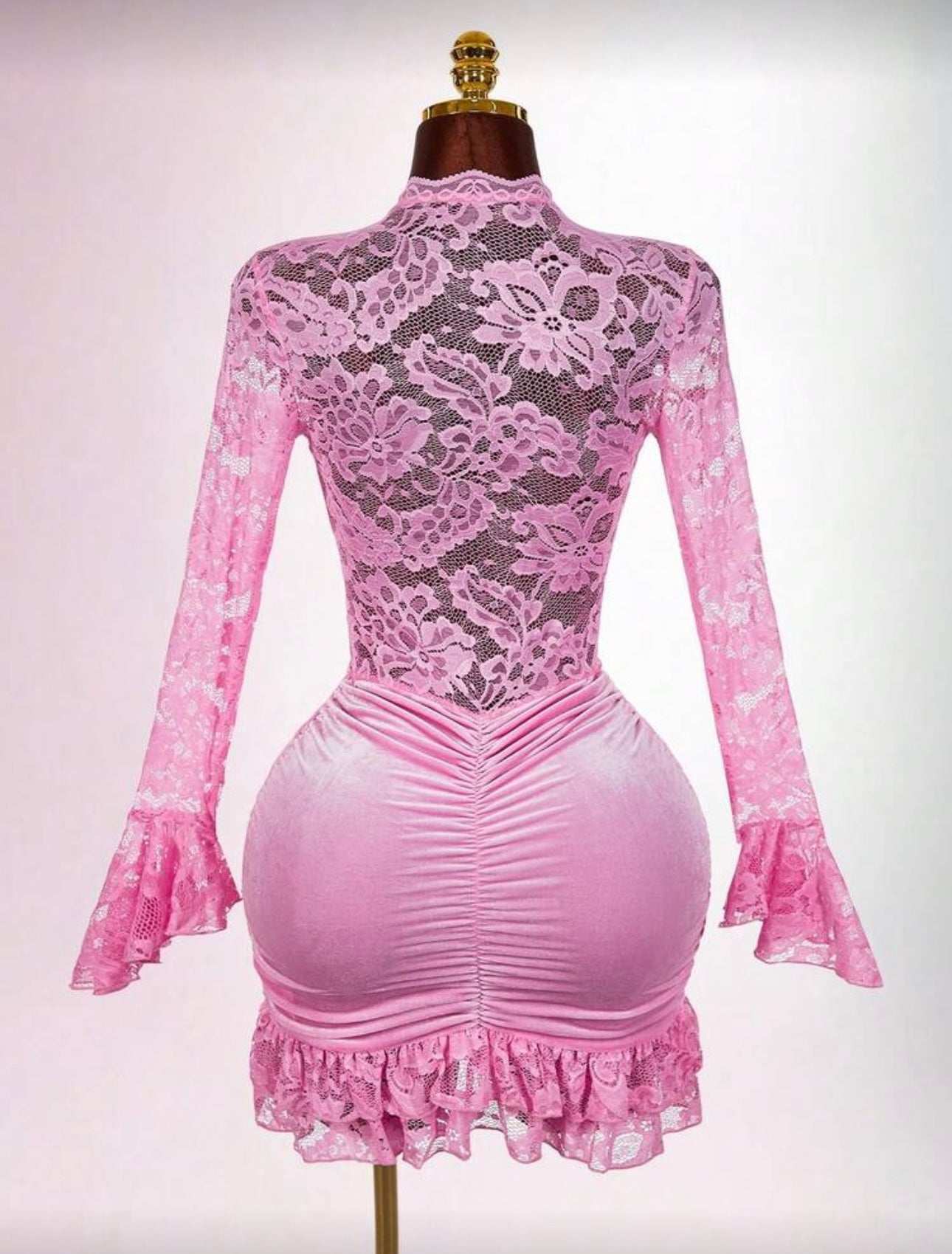 Sexy Vibe Deep V Waist Cinched Bodycon Mini Dress Red Lace Dress