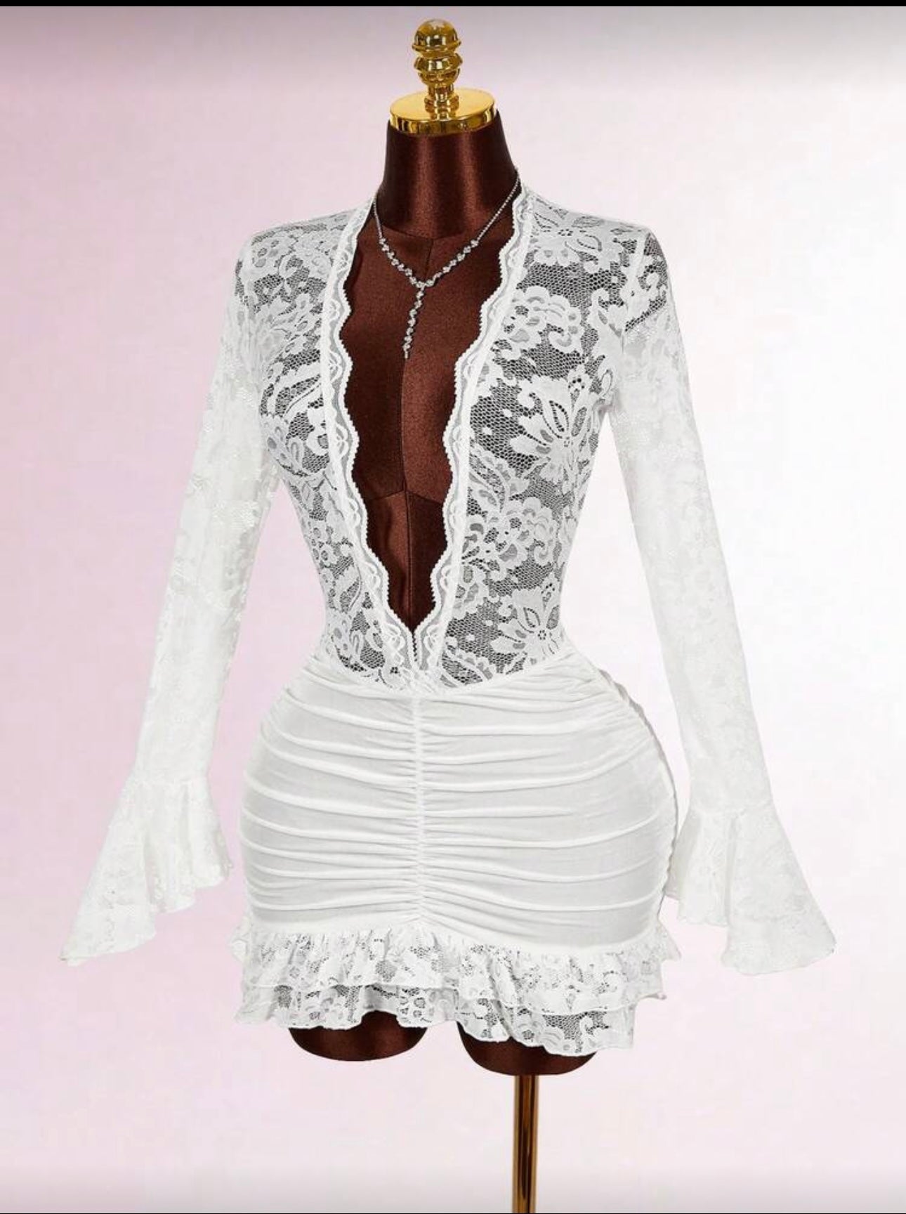 Sexy Vibe Deep V Waist Cinched Bodycon Mini Dress Red Lace Dress