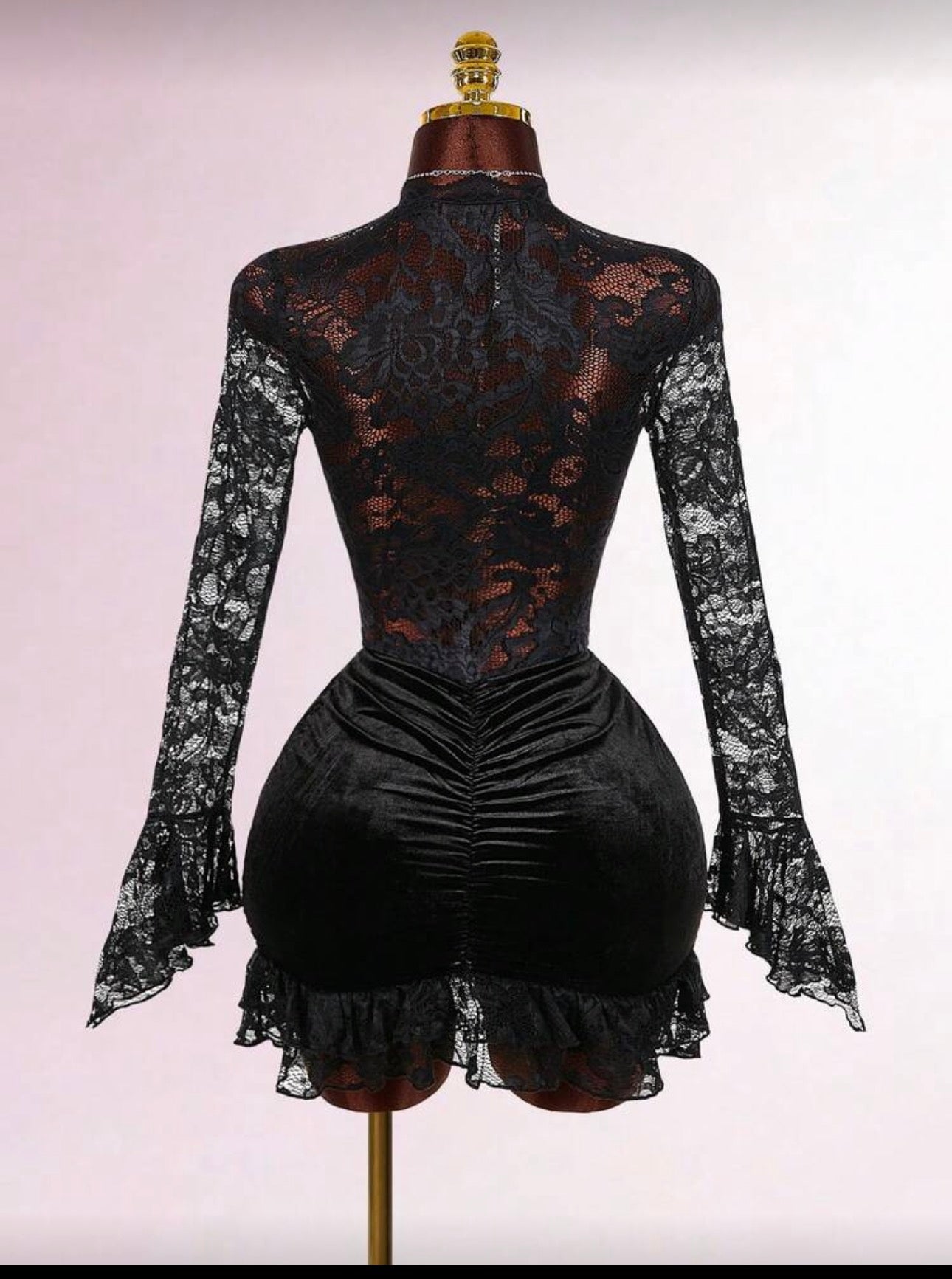 Sexy Vibe Deep V Waist Cinched Bodycon Mini Dress Red Lace Dress