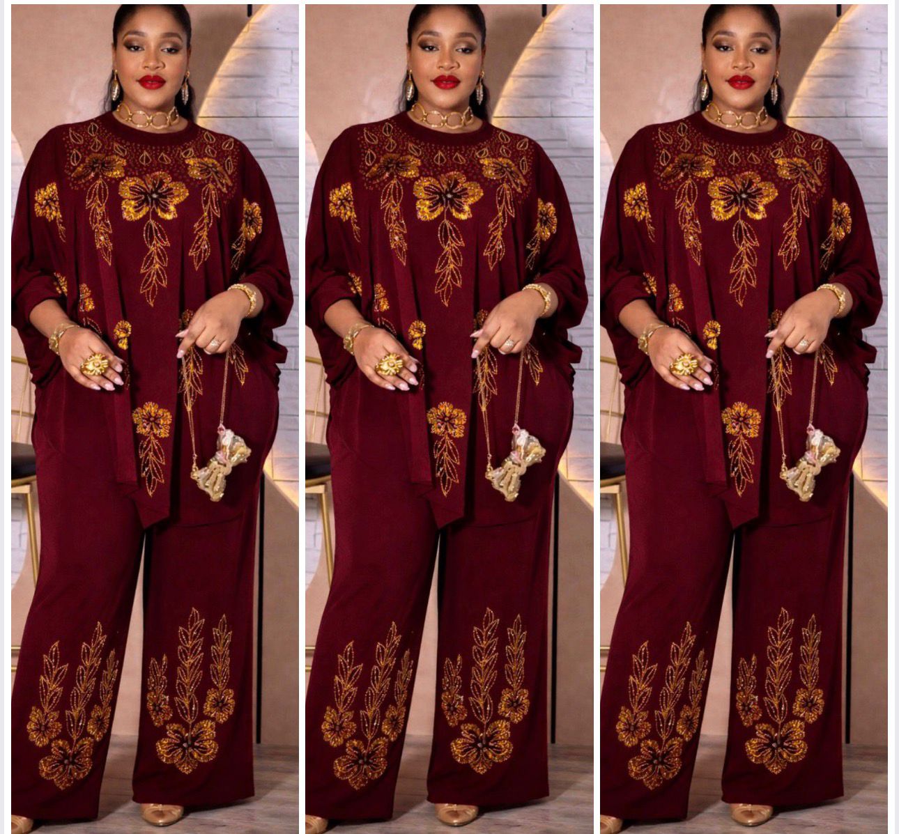 Turkish Style Lux Two Piece Top and Pants Set