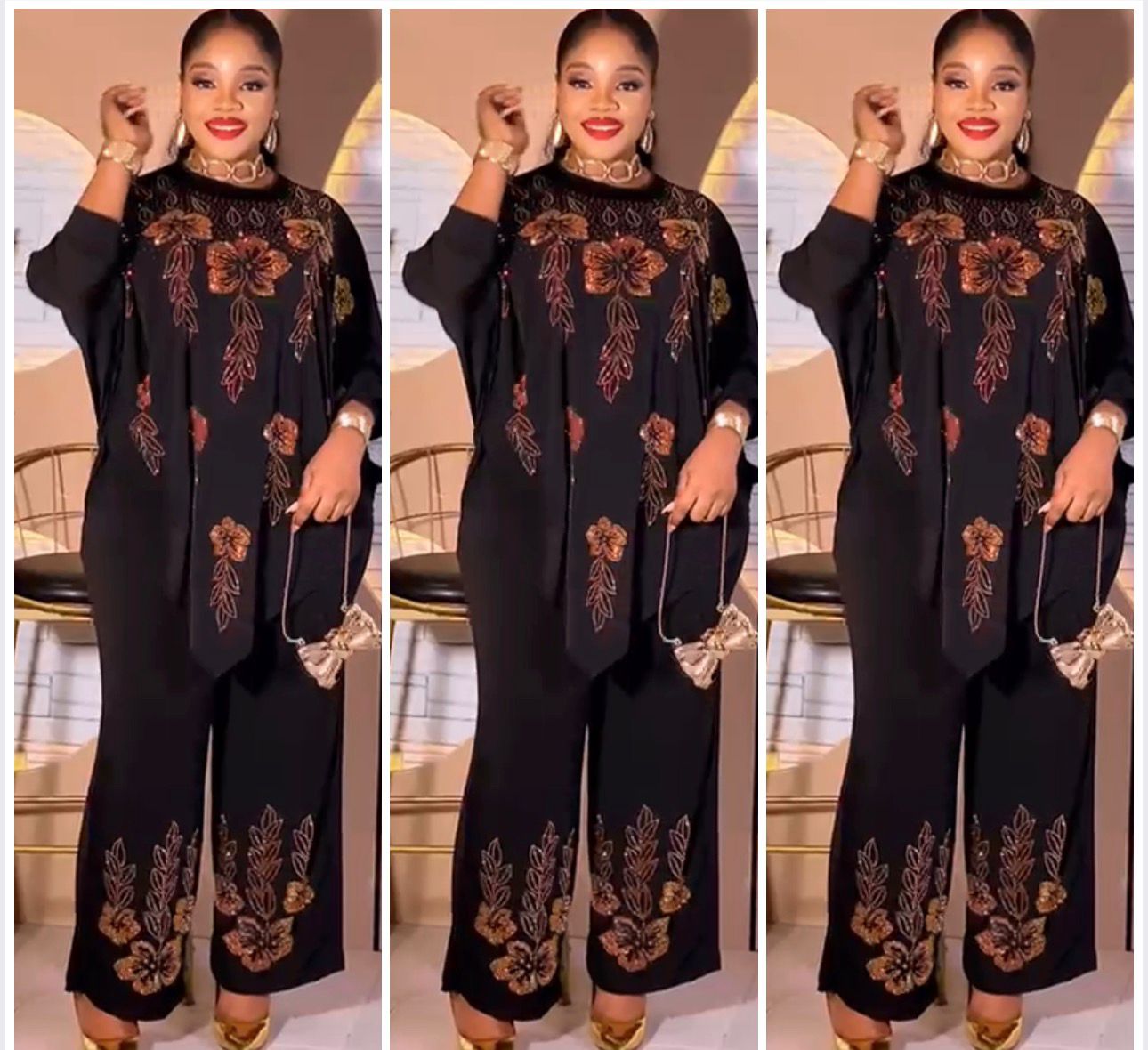 Turkish Style Lux Two Piece Top and Pants Set